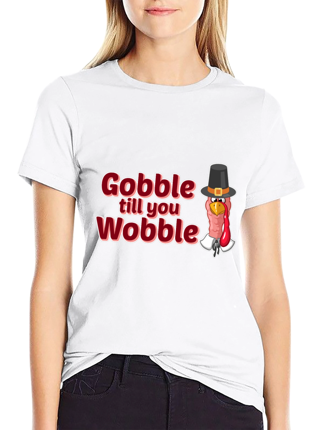 Camiseta Negra Festiva Gobble till you Wobble