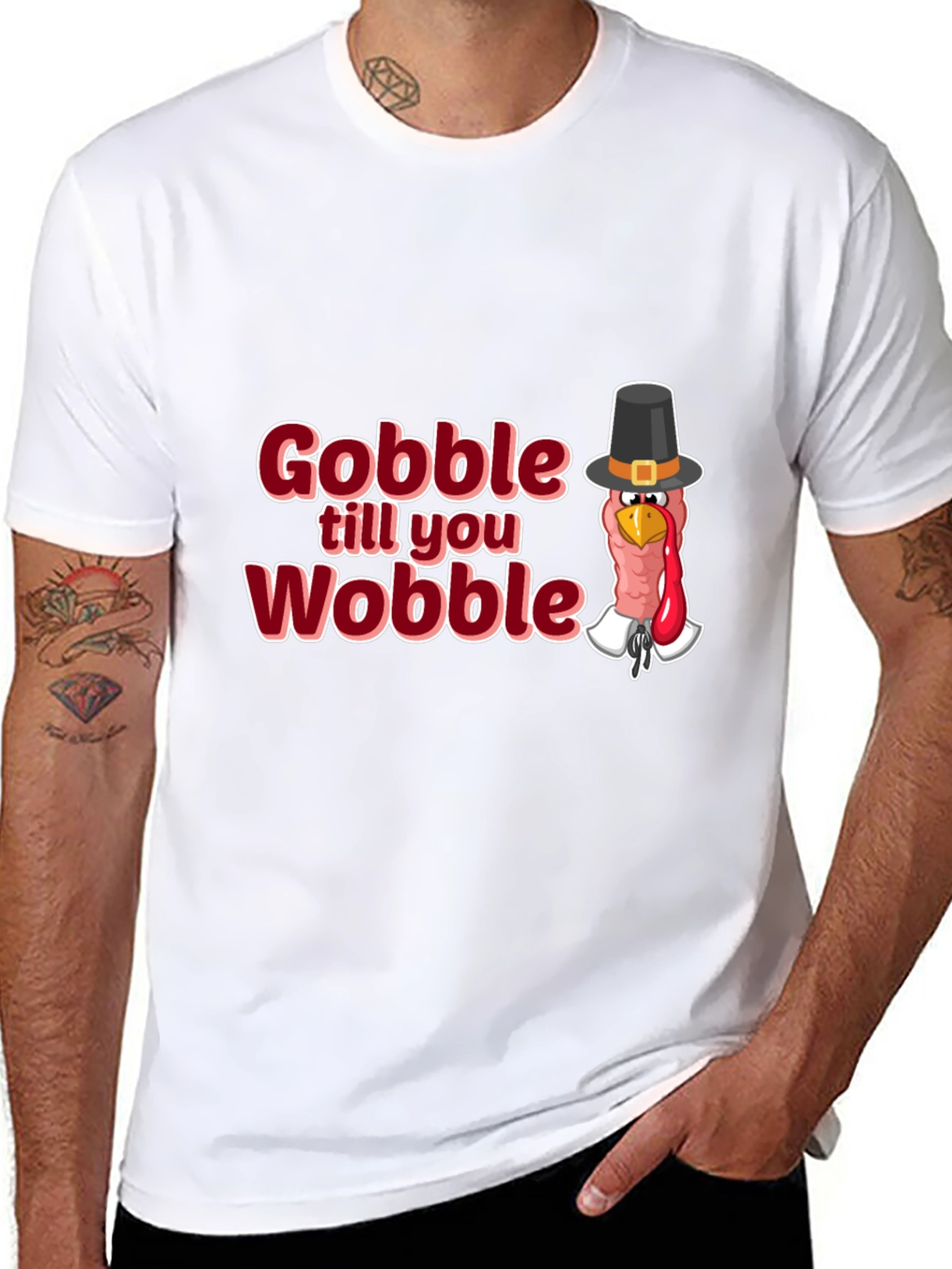 Camiseta Negra Festiva Gobble till you Wobble