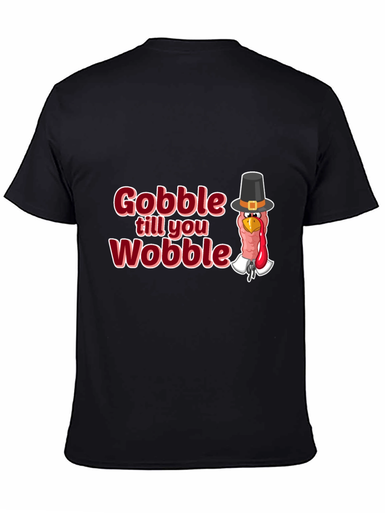 Camiseta Negra Festiva Gobble till you Wobble