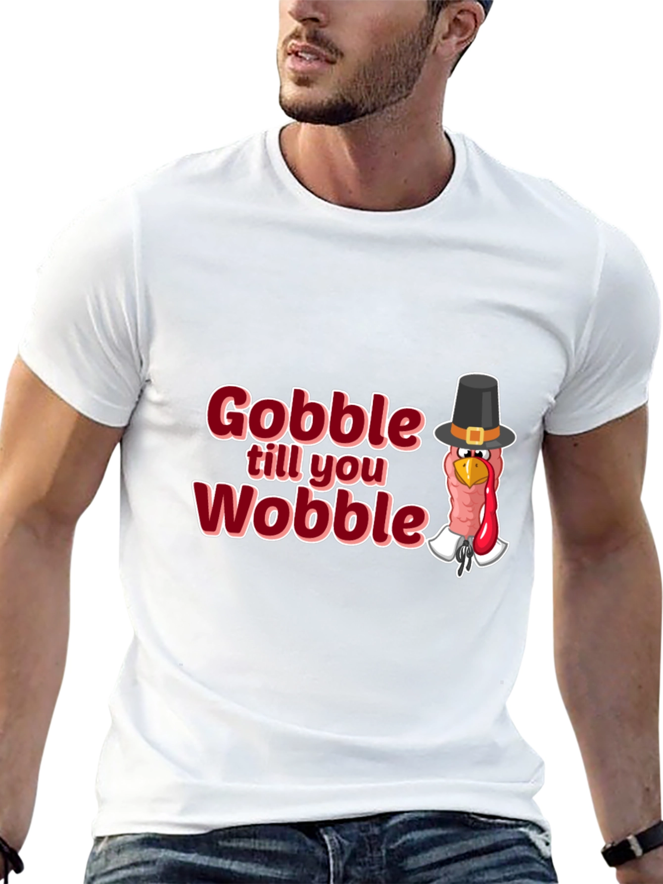 Camiseta Negra Festiva Gobble till you Wobble