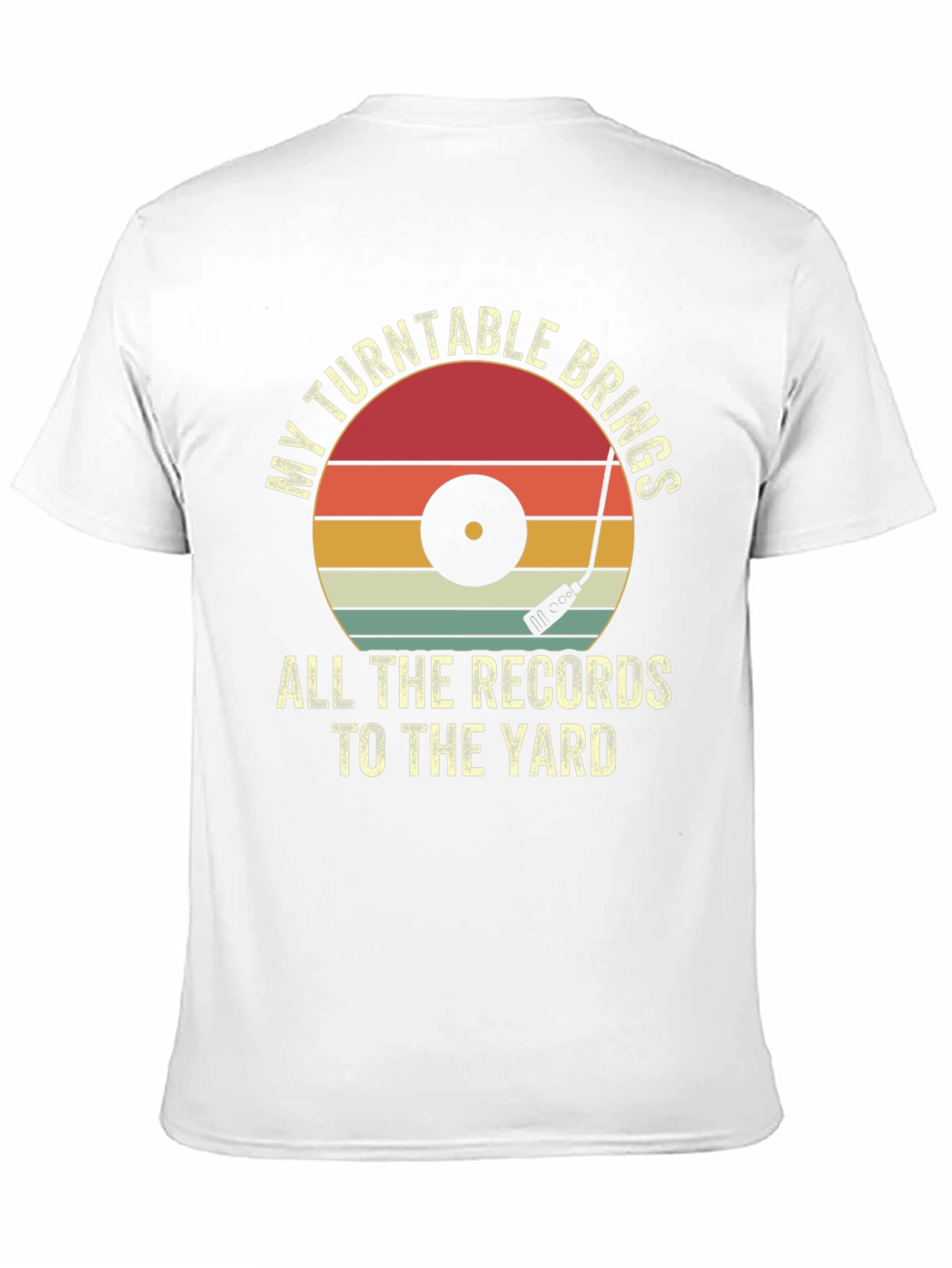 Camiseta Negra con Diseño de Tocadiscos Retro