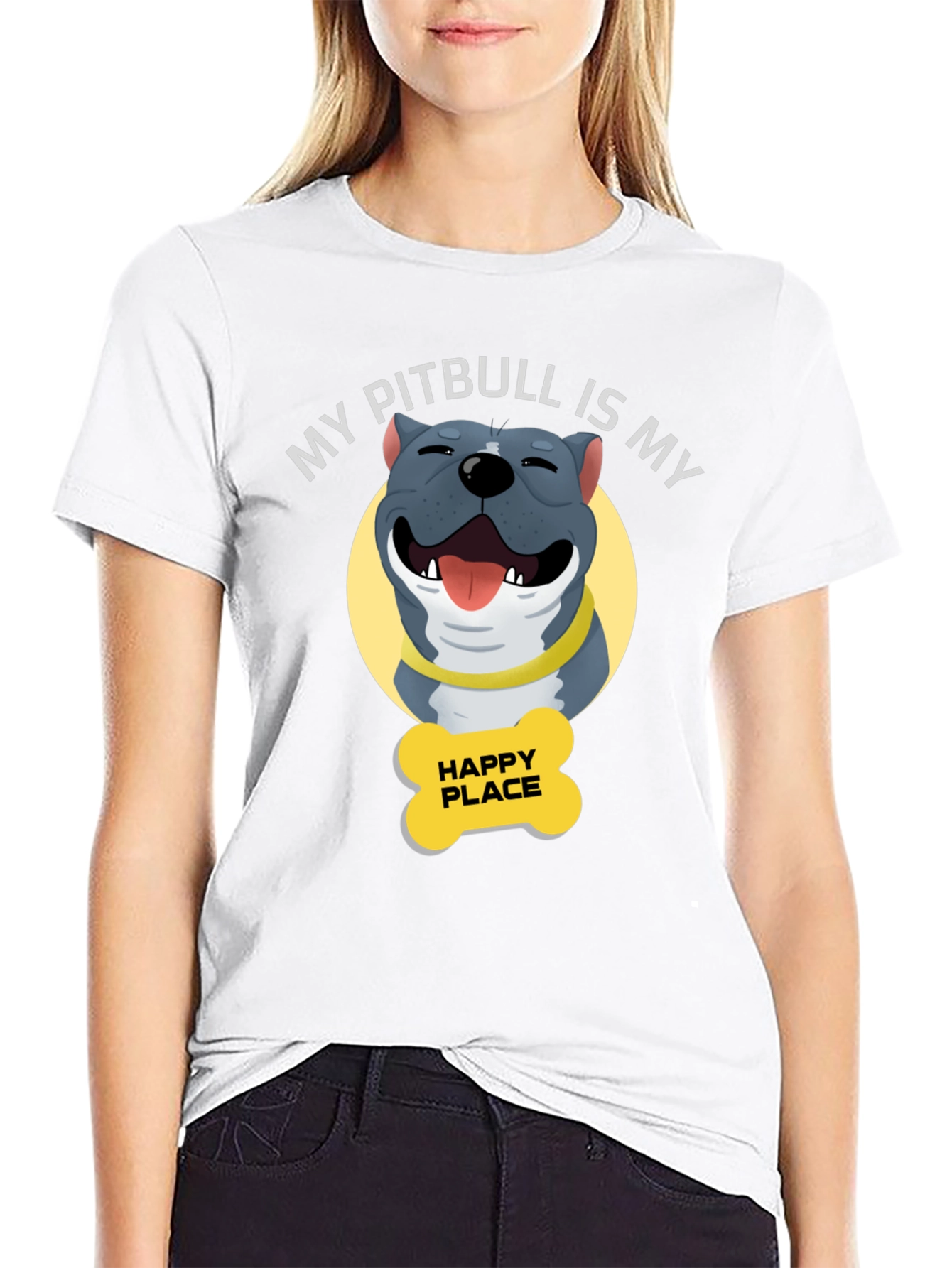 Camiseta Negra My Pitbull is My Happy Place