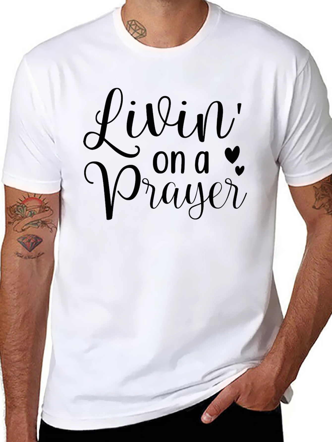 Camiseta Negra: Livin on a Prayer