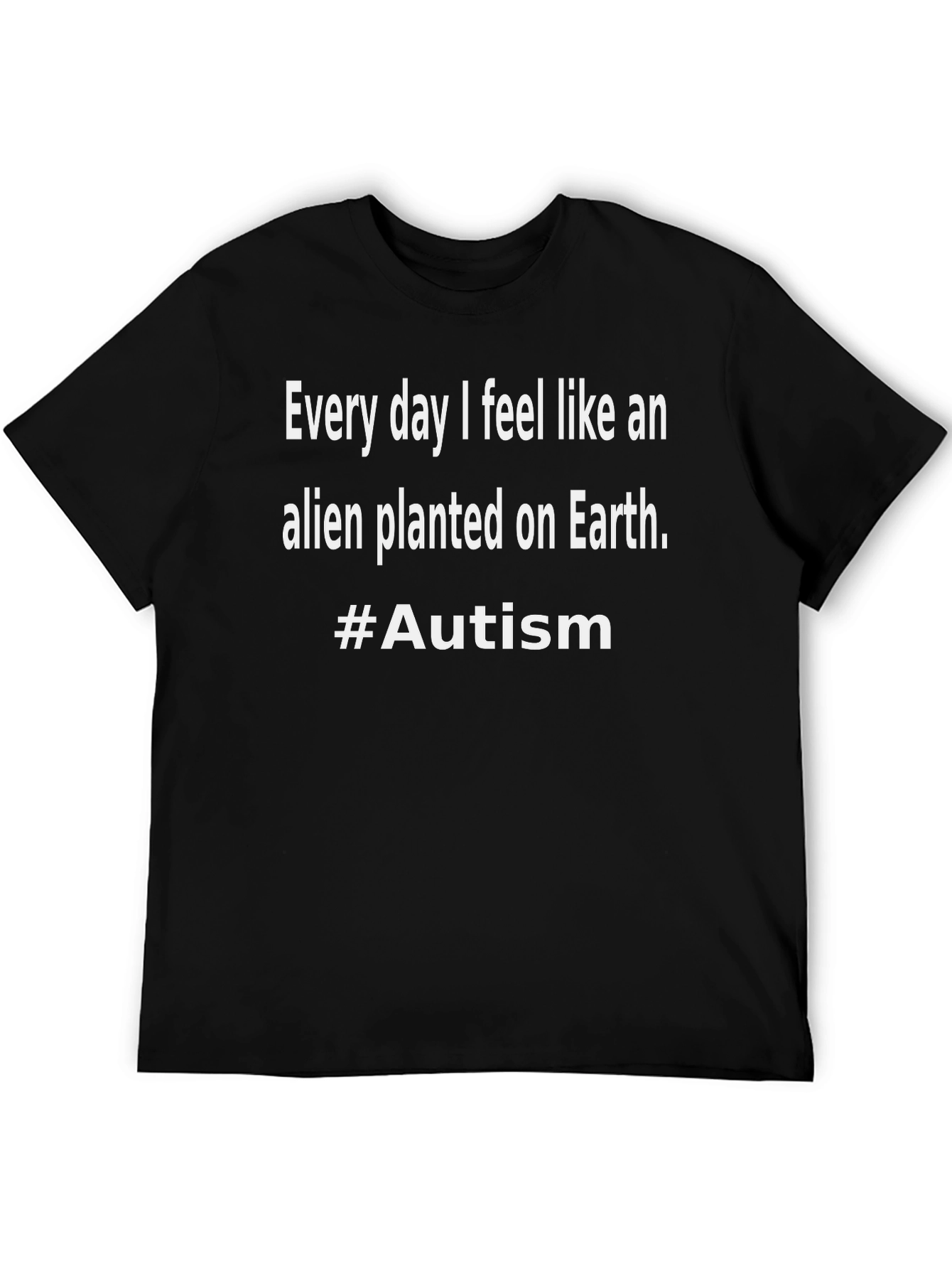 Camiseta Negra con Mensaje sobre Autismo
