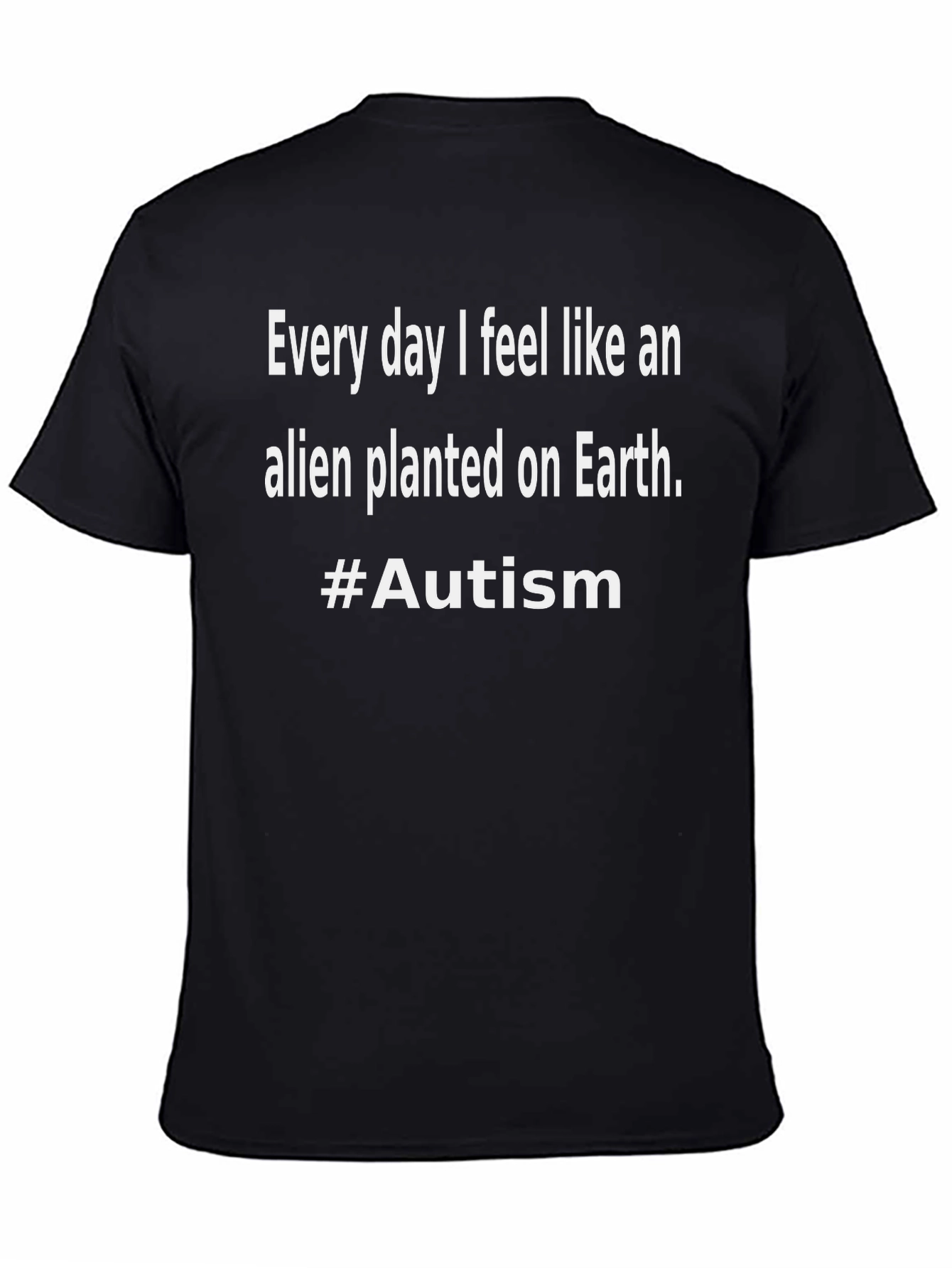 Camiseta Negra con Mensaje sobre Autismo