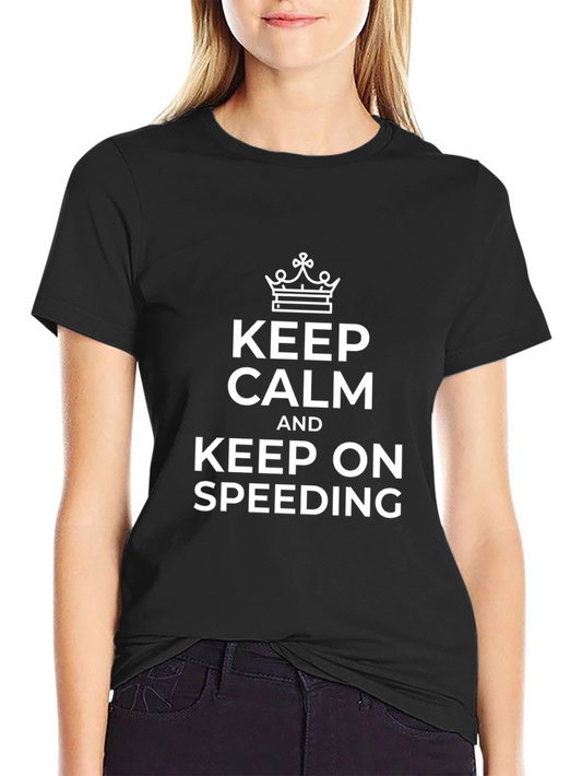 Camiseta Negra Keep Calm and Keep On Speeding