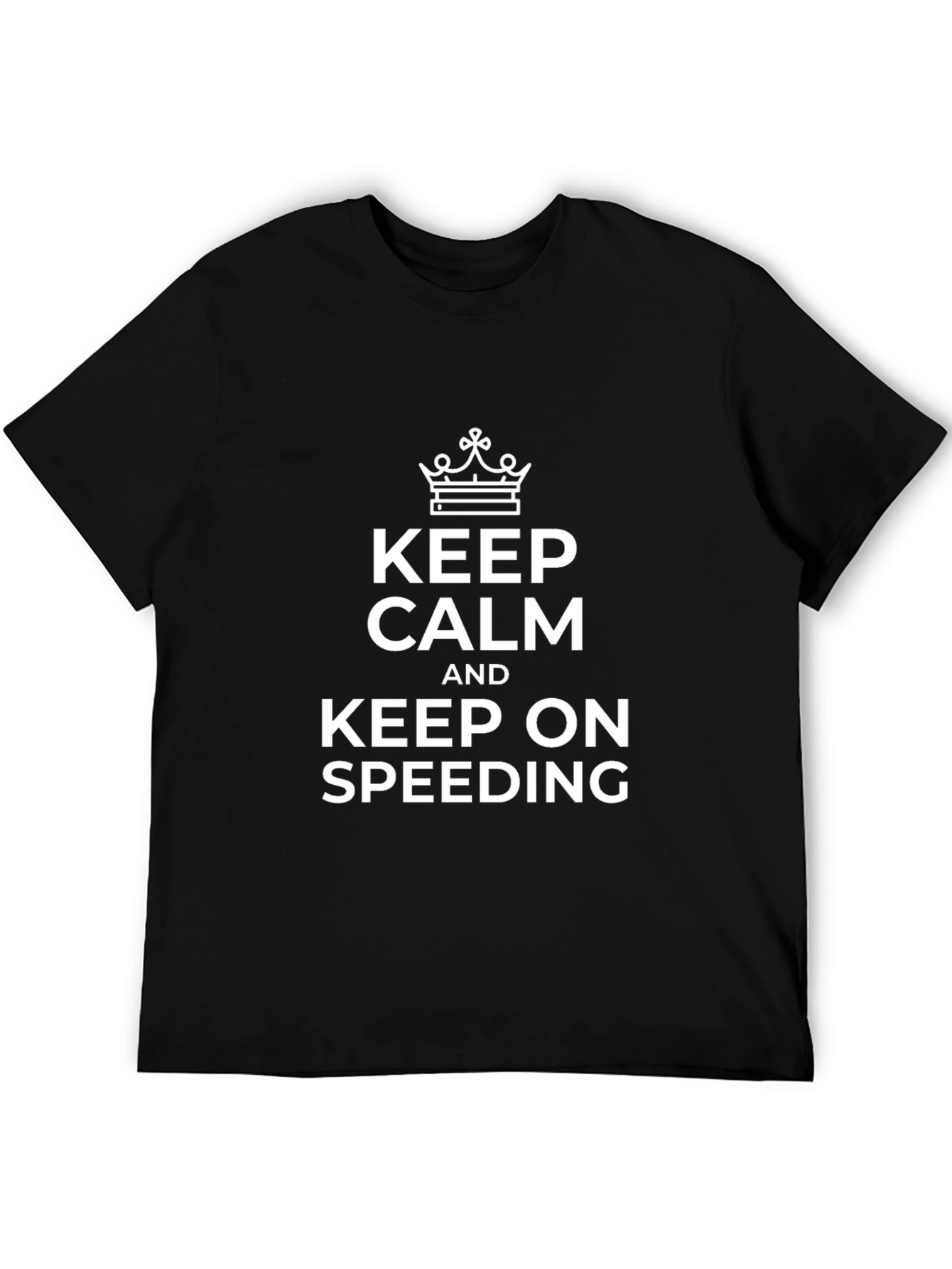 Camiseta Negra Keep Calm and Keep On Speeding