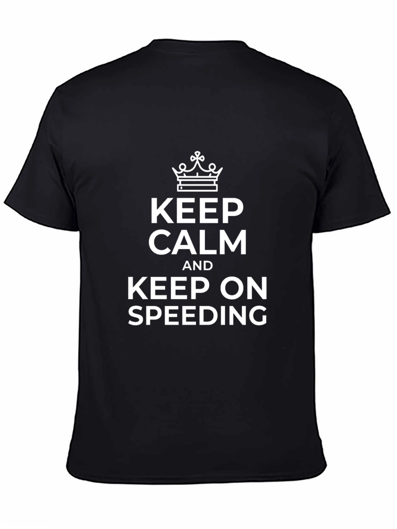 Camiseta Negra Keep Calm and Keep On Speeding