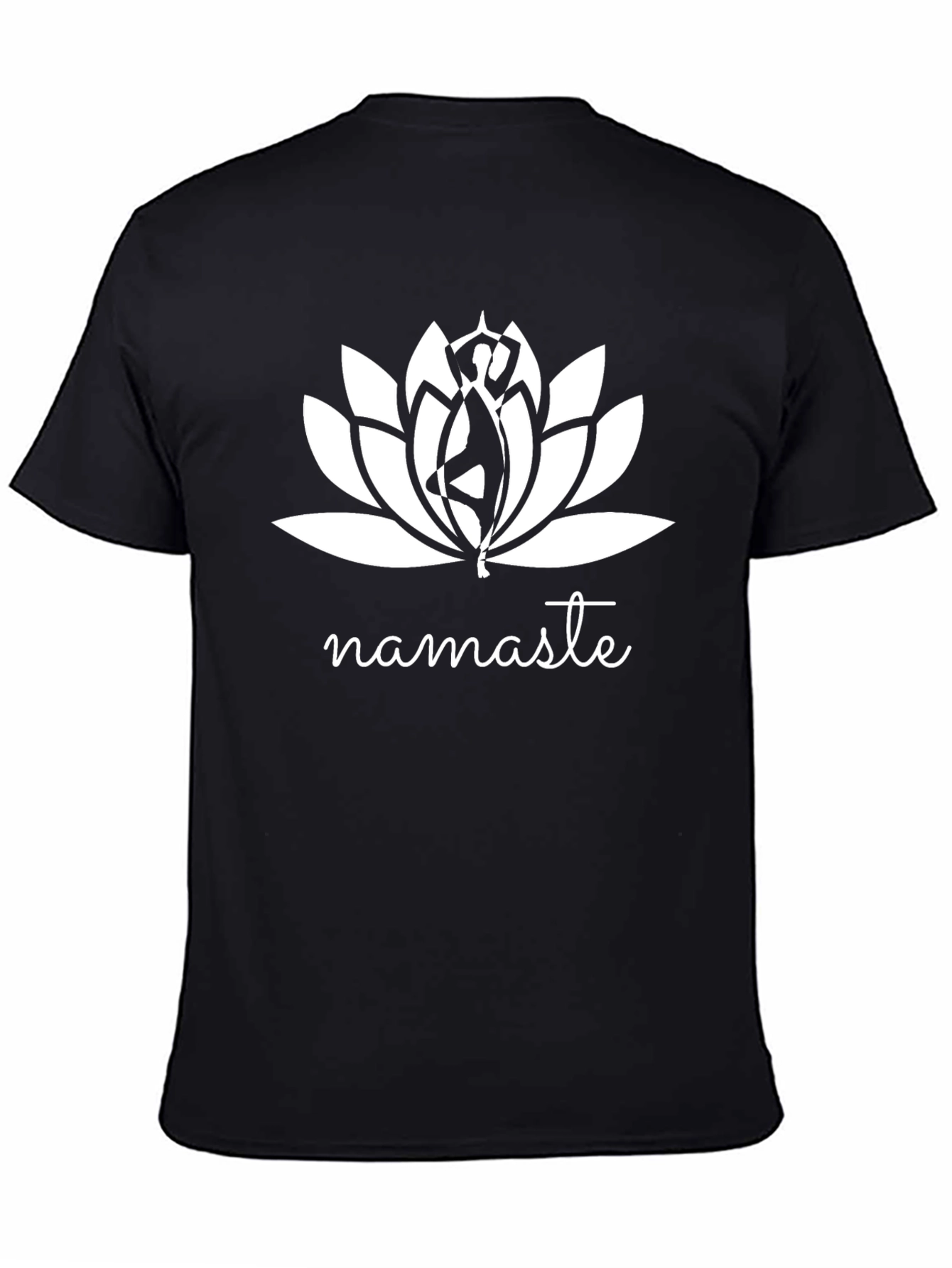 Camiseta Negra con Diseño de Yoga Namaste