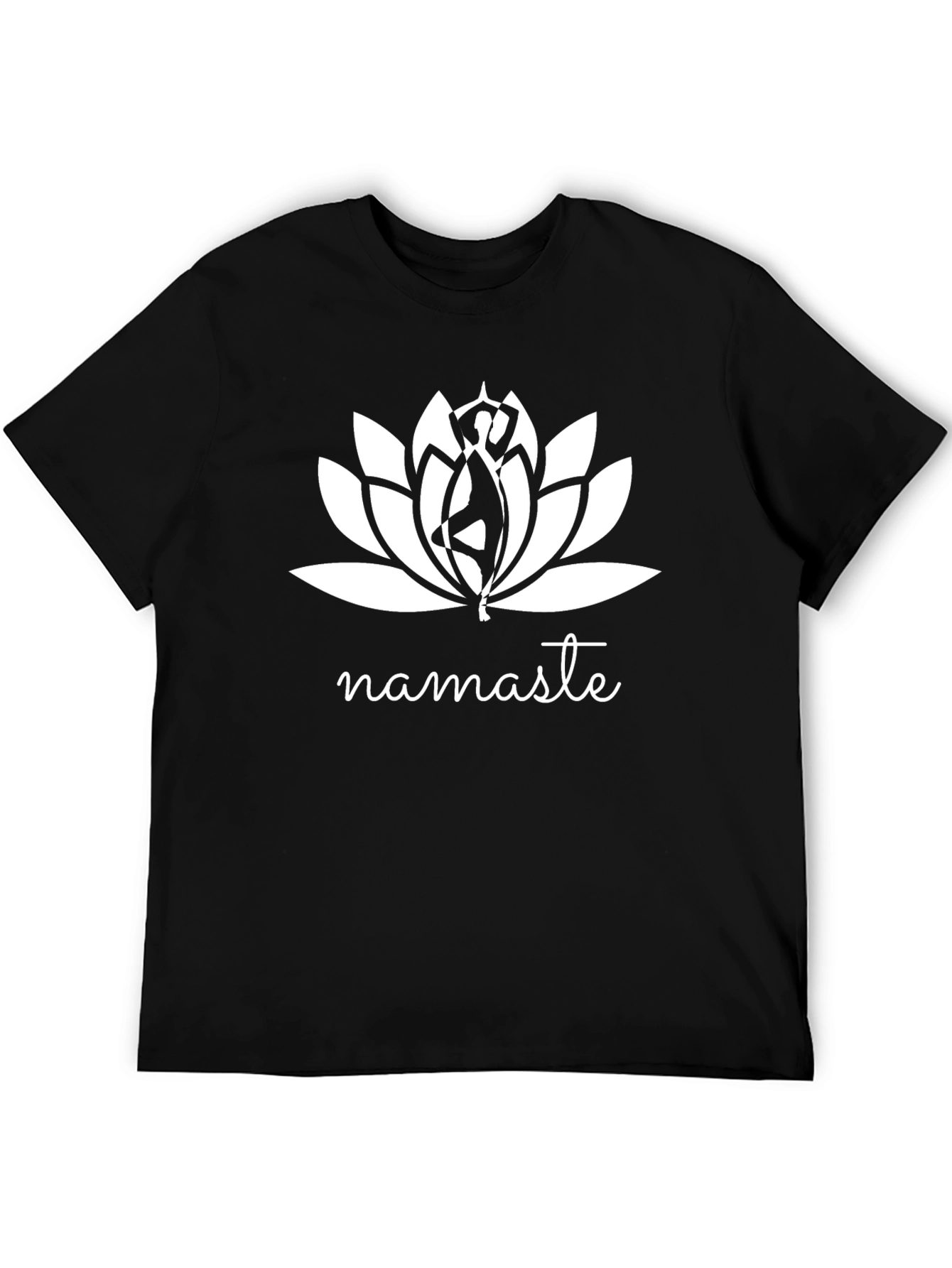 Camiseta Negra con Diseño de Yoga Namaste