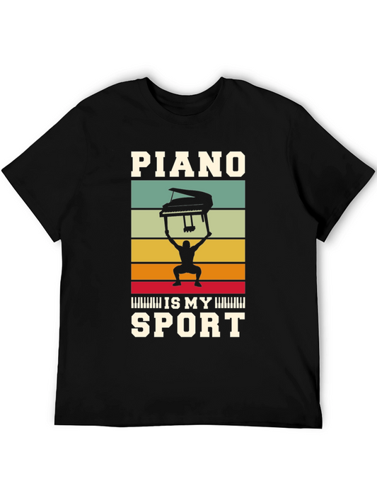 Camiseta Negra: Piano es mi deporte