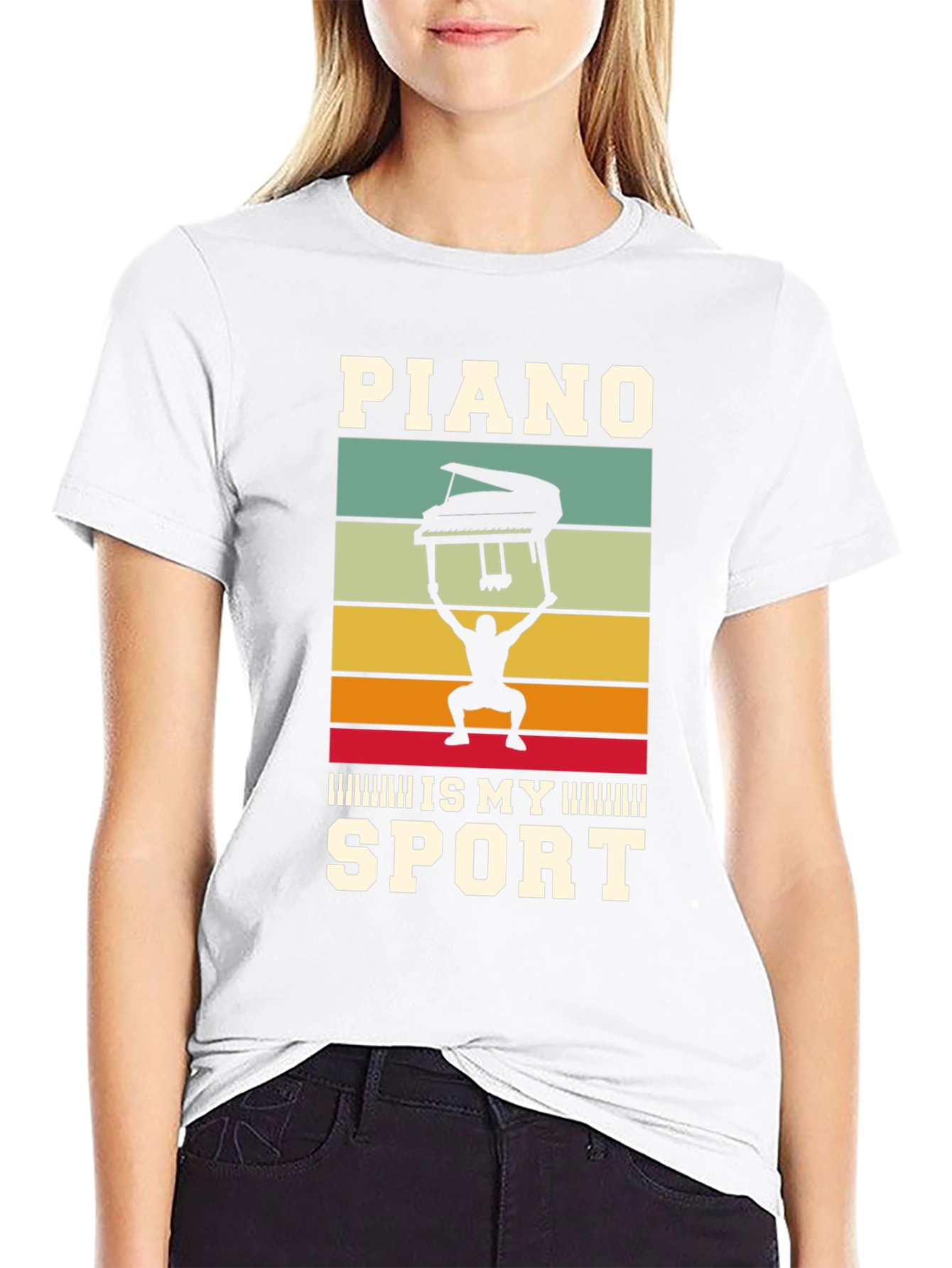 Camiseta Negra: Piano es mi deporte