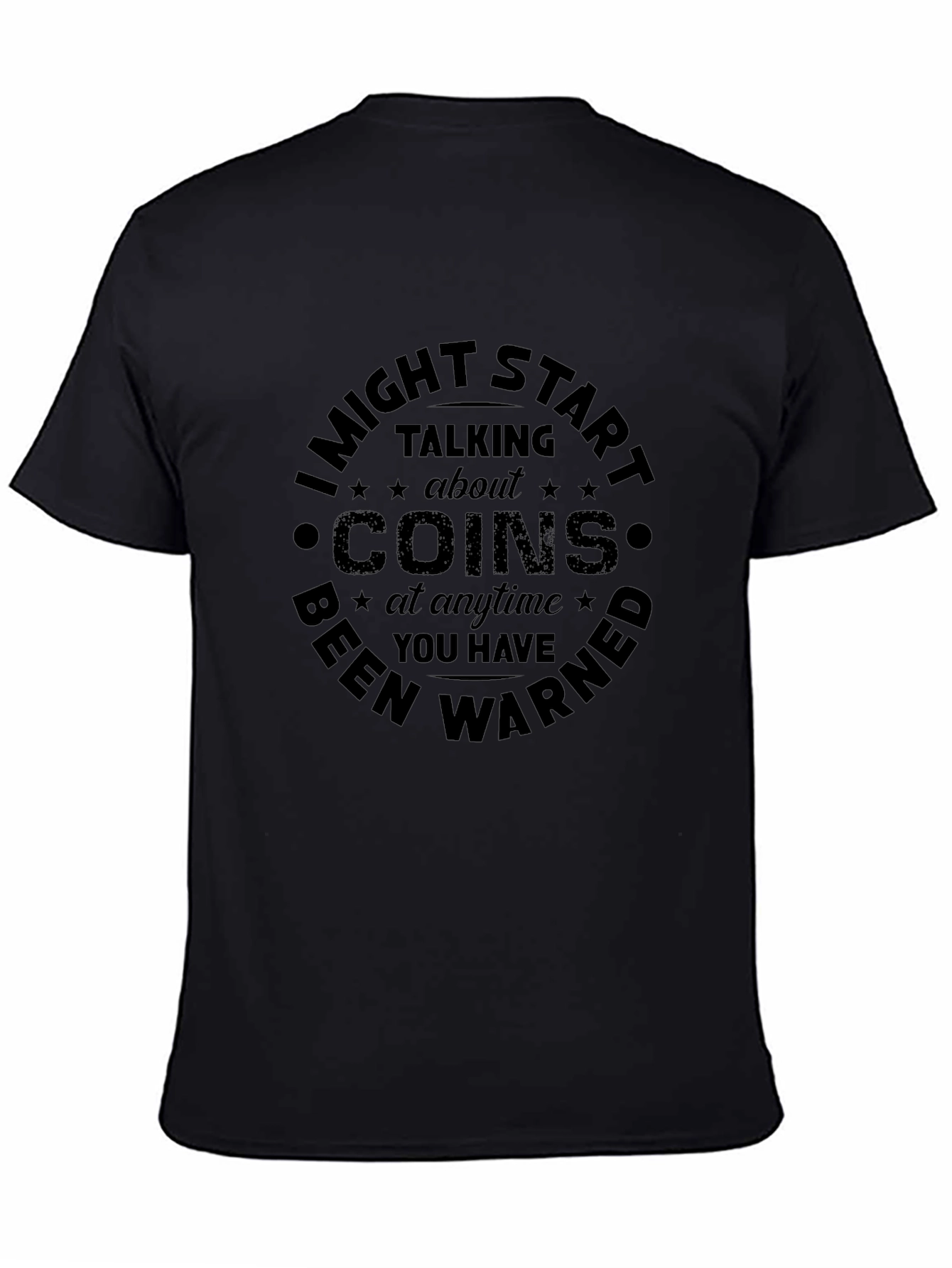 Camiseta Negra Estampada Coins