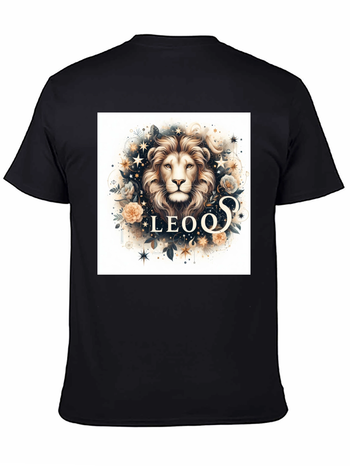 Camiseta Negra Zodiaco Leo: Elegancia Estelar