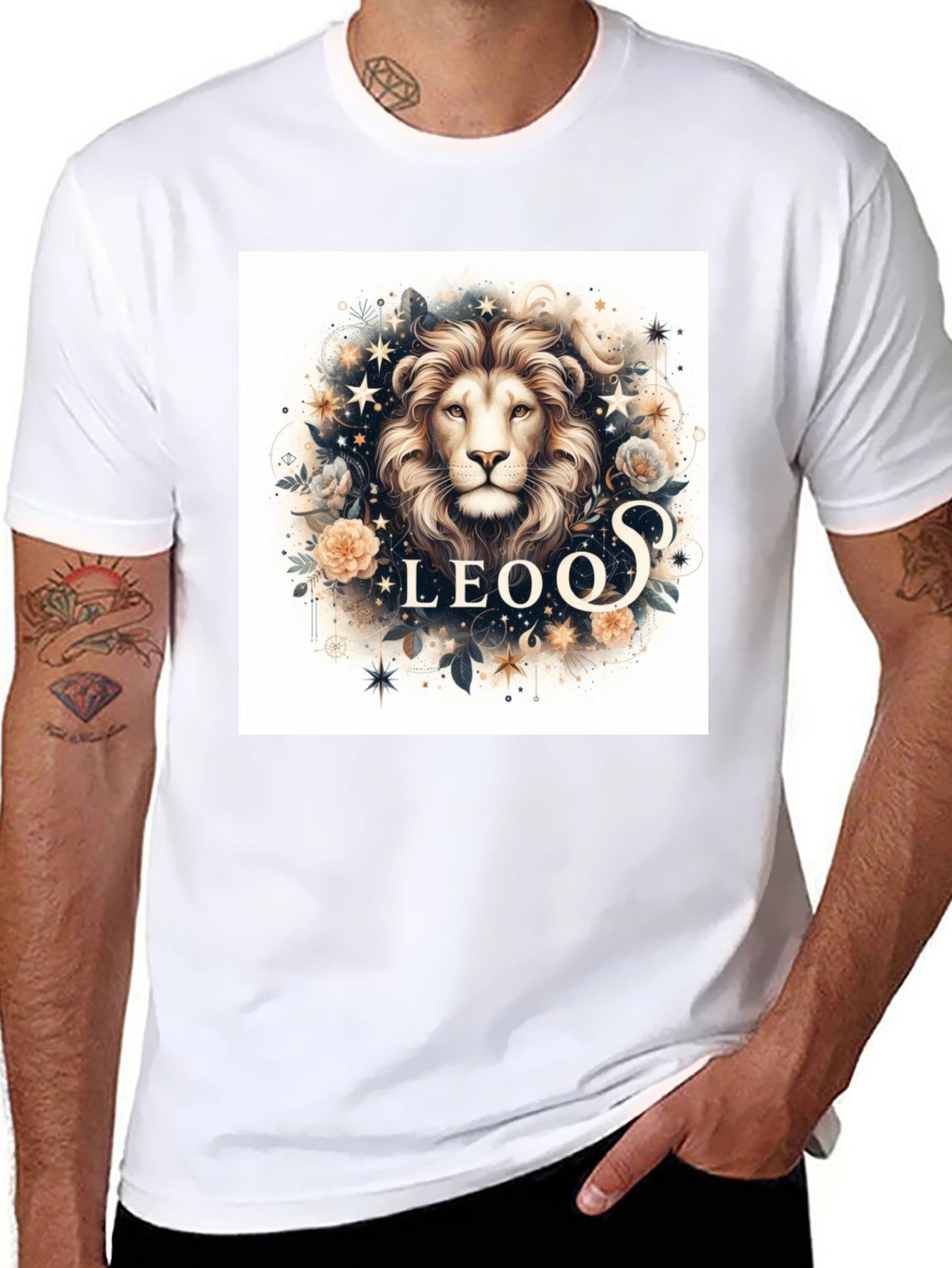 Camiseta Negra Zodiaco Leo: Elegancia Estelar
