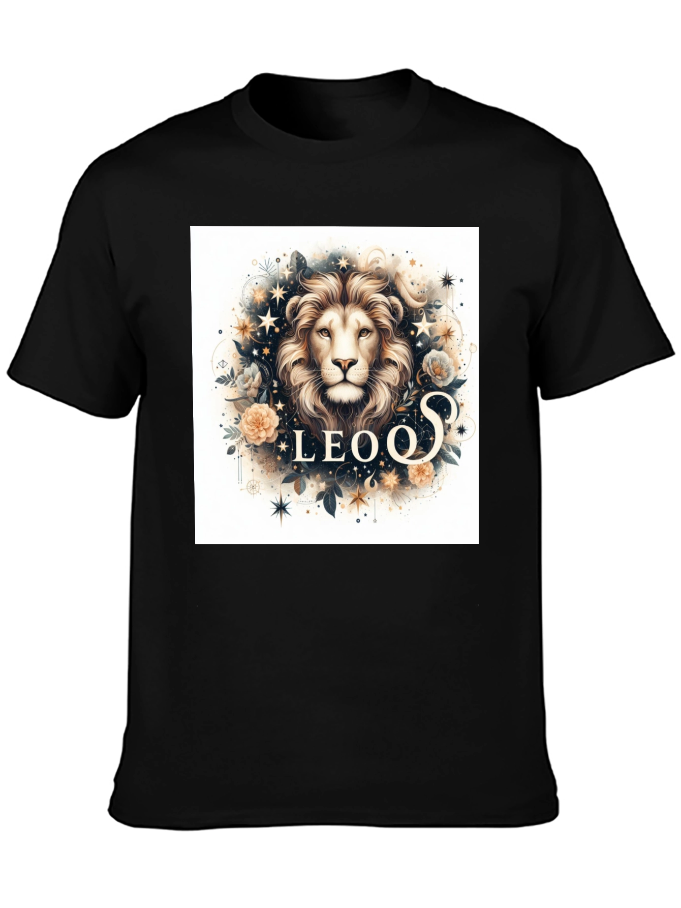 Camiseta Negra Zodiaco Leo: Elegancia Estelar