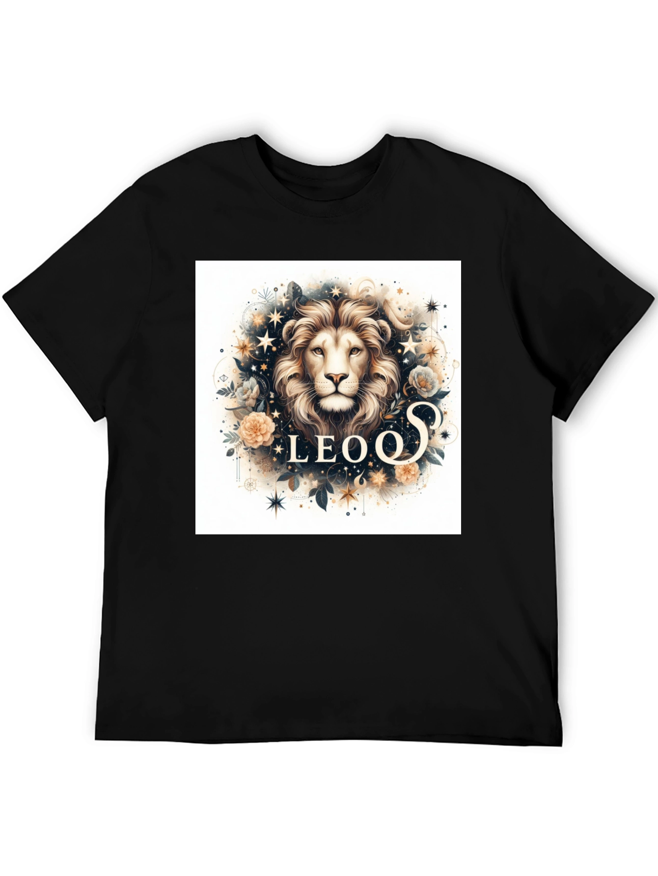 Camiseta Negra Zodiaco Leo: Elegancia Estelar