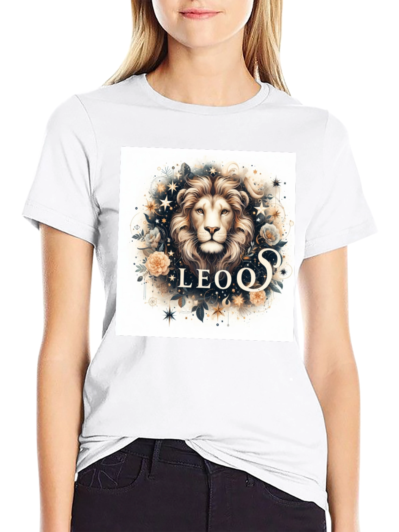 Camiseta Negra Zodiaco Leo: Elegancia Estelar