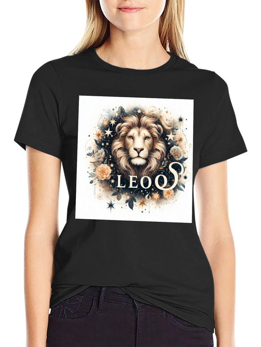 Camiseta Negra Zodiaco Leo: Elegancia Estelar