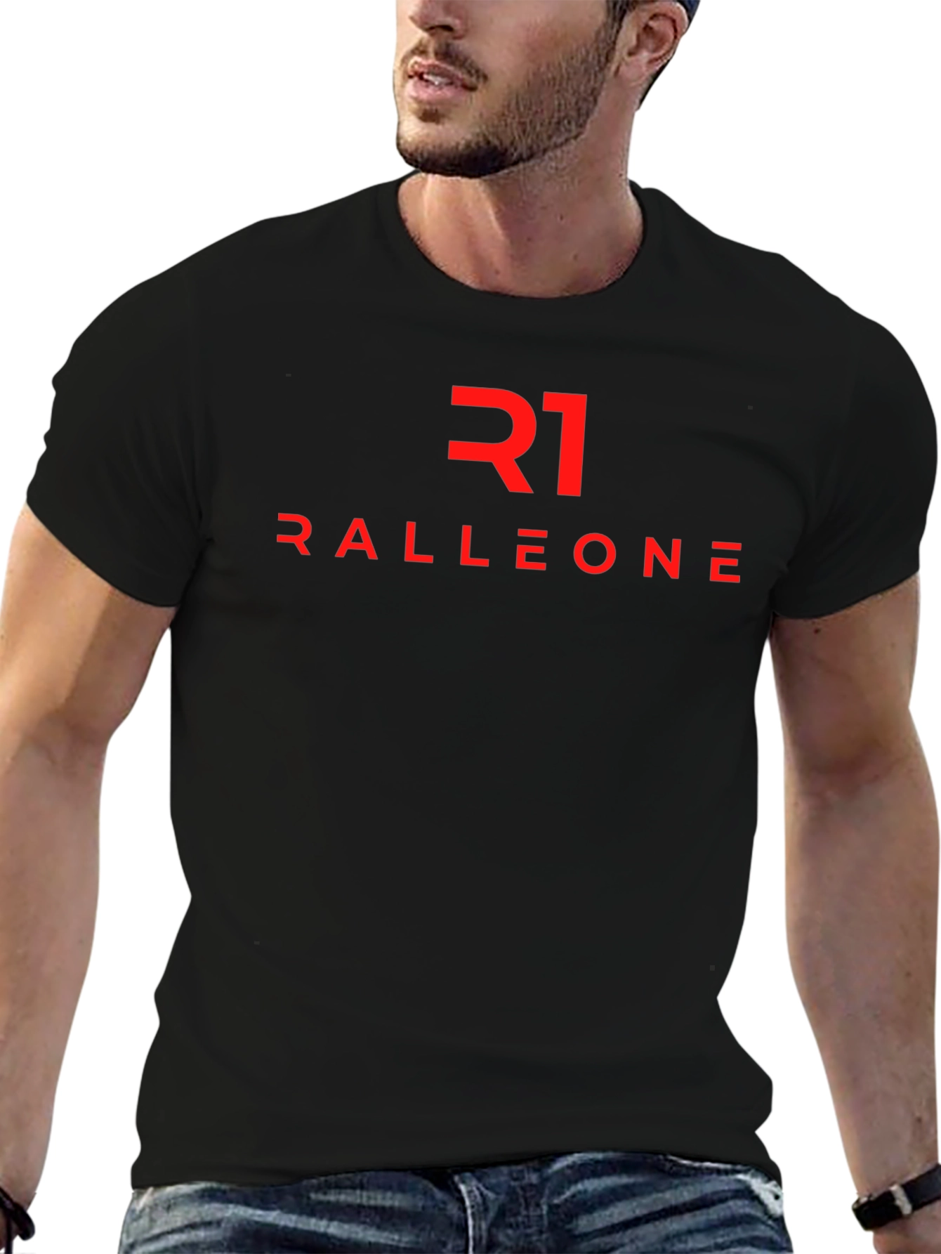 Camiseta Negra RALLEONE - Diseño Moderno y Atractivo