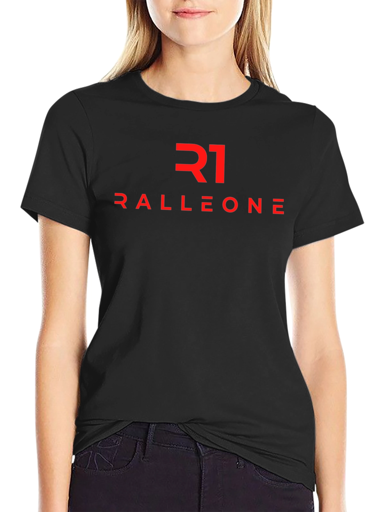 Camiseta Negra RALLEONE - Diseño Moderno y Atractivo
