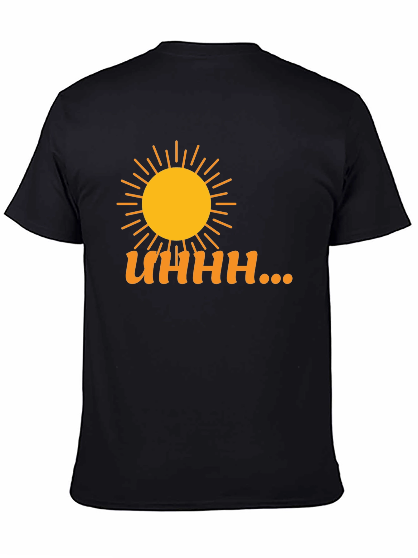 Camiseta Negra Estampada Sol y Humor