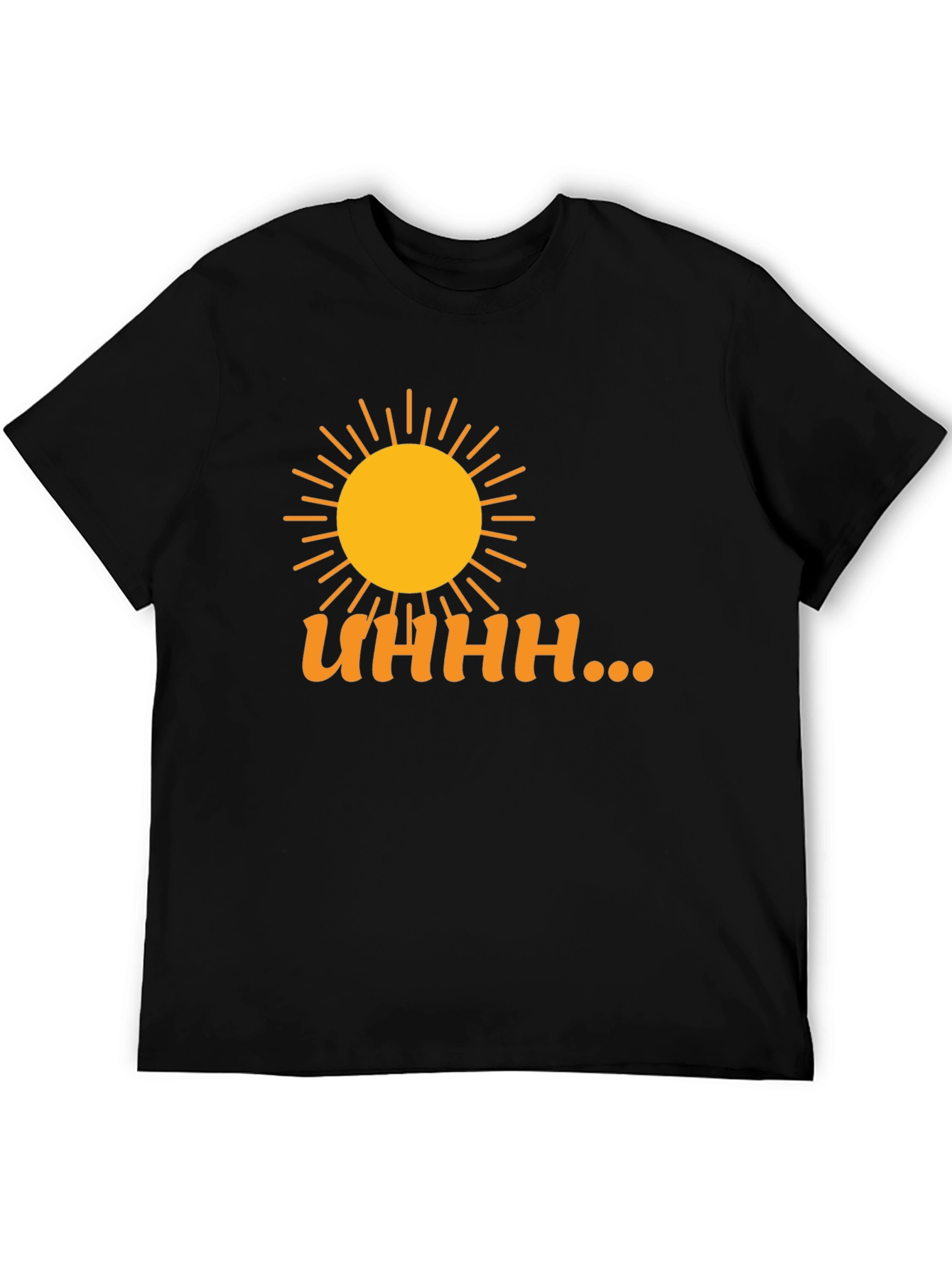 Camiseta Negra Estampada Sol y Humor