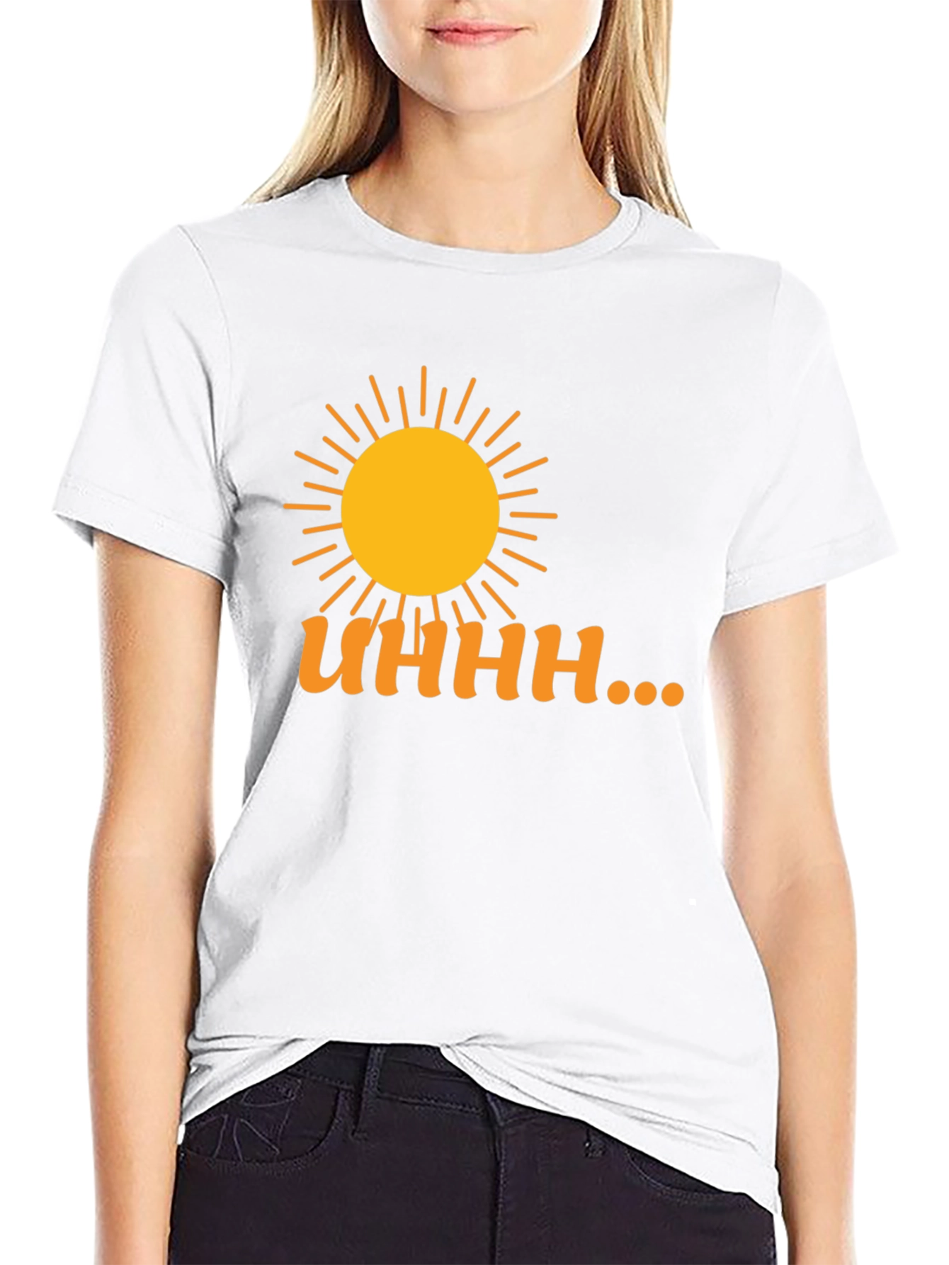 Camiseta Negra Estampada Sol y Humor