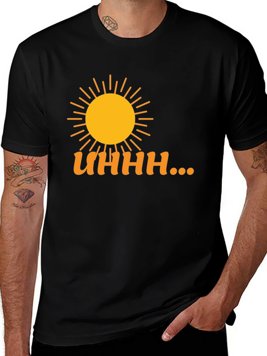 Camiseta Negra Estampada Sol y Humor