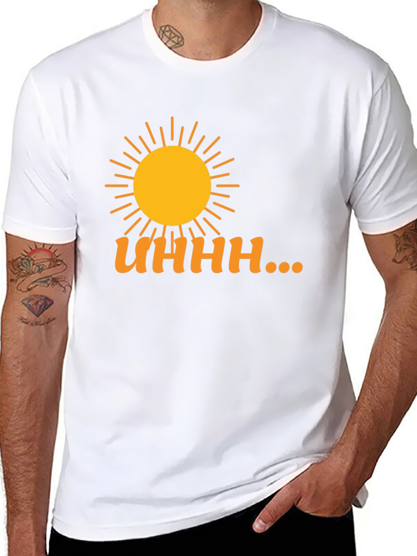 Camiseta Negra Estampada Sol y Humor