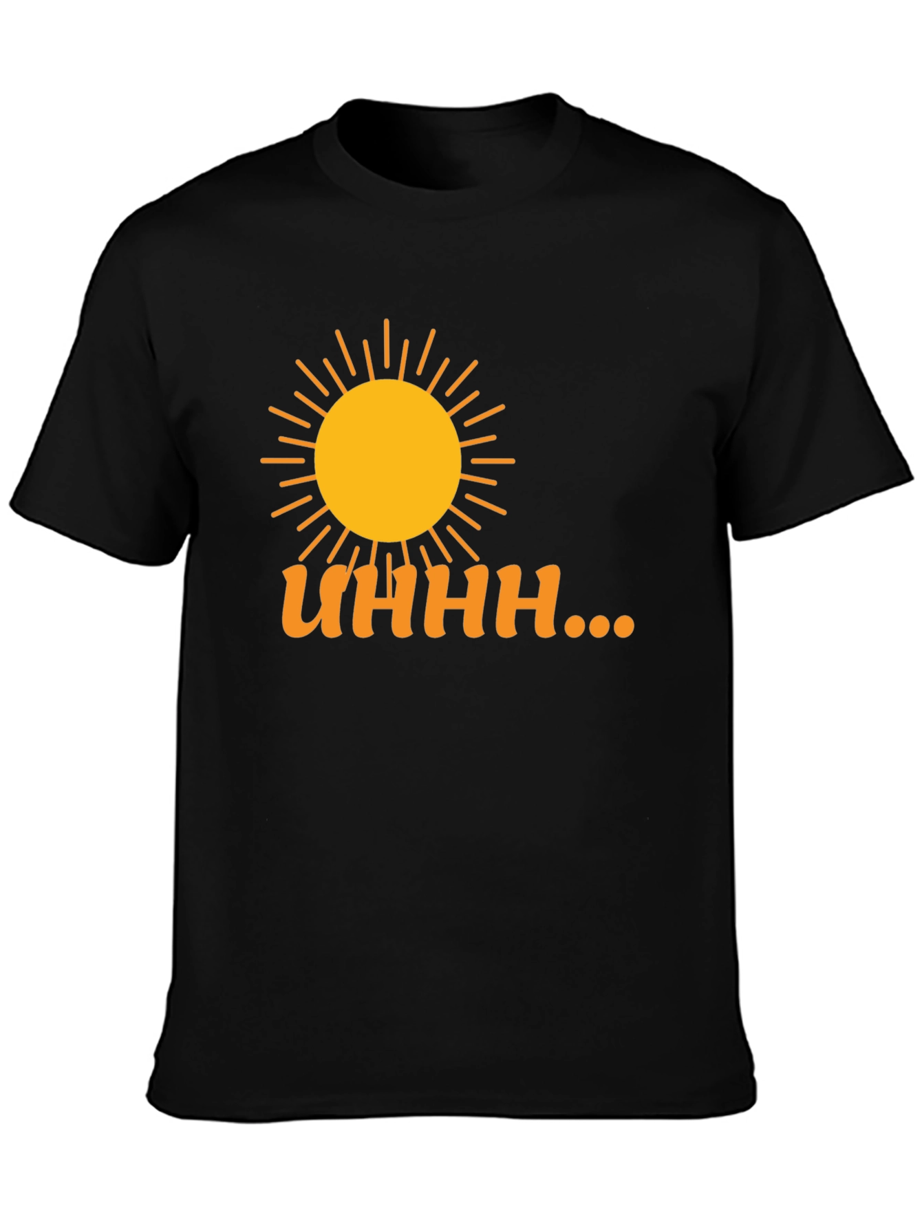 Camiseta Negra Estampada Sol y Humor