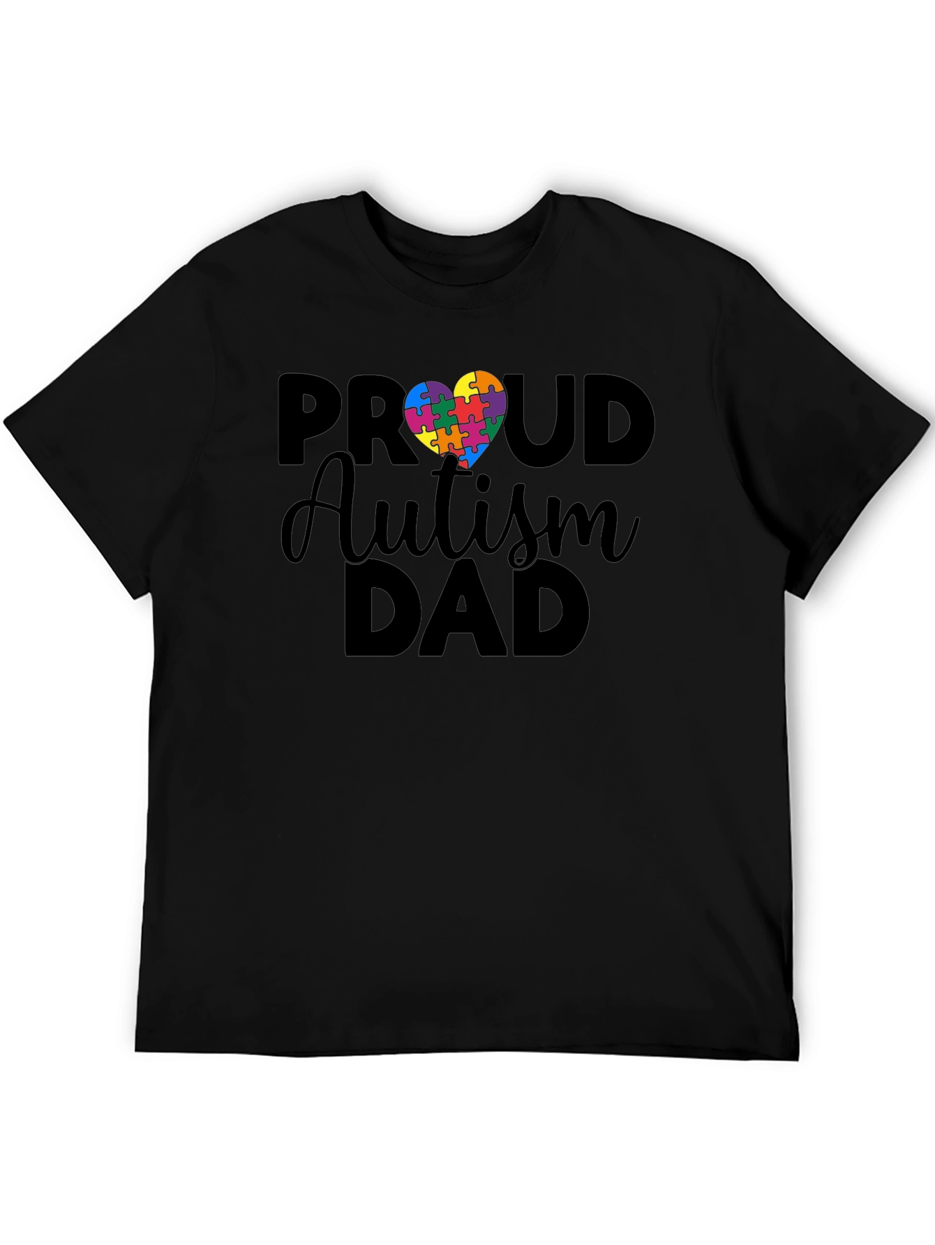 Camiseta Negra: Papá Orgulloso del Autismo