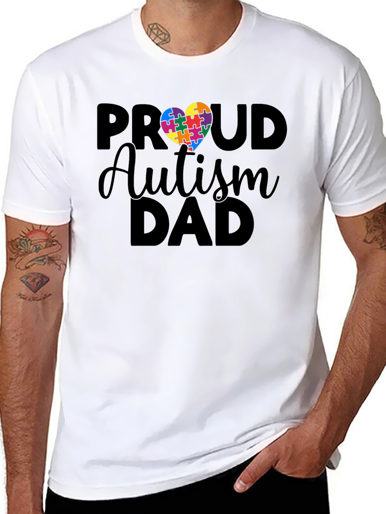 Camiseta Negra: Papá Orgulloso del Autismo