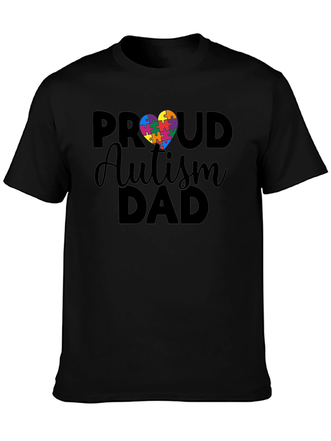 Camiseta Negra: Papá Orgulloso del Autismo