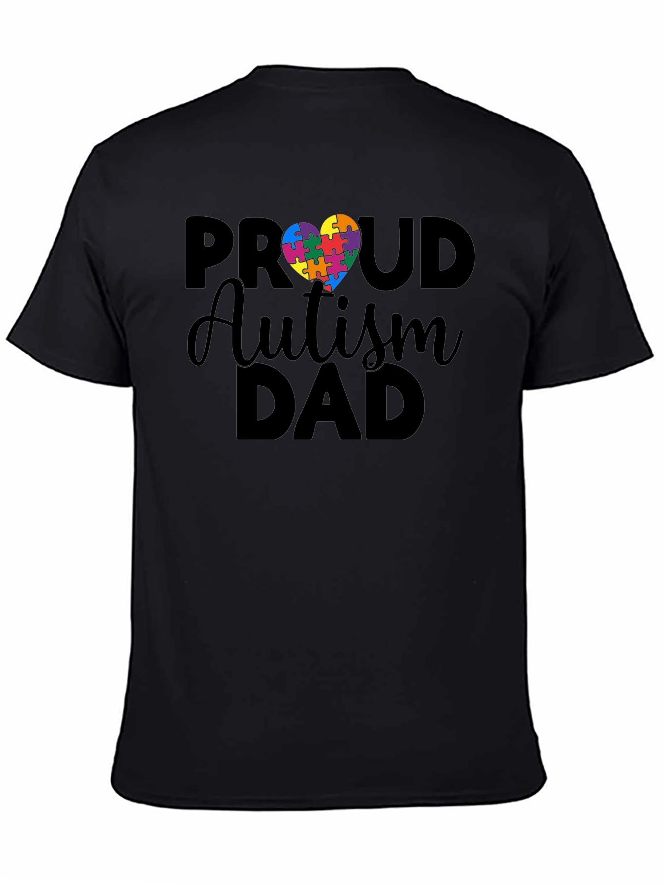 Camiseta Negra: Papá Orgulloso del Autismo