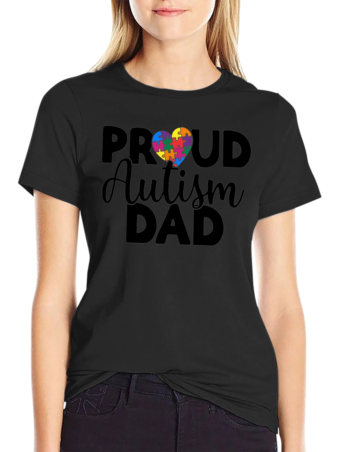 Camiseta Negra: Papá Orgulloso del Autismo