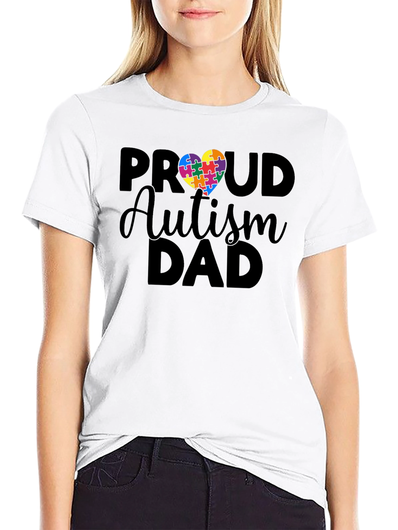 Camiseta Negra: Papá Orgulloso del Autismo