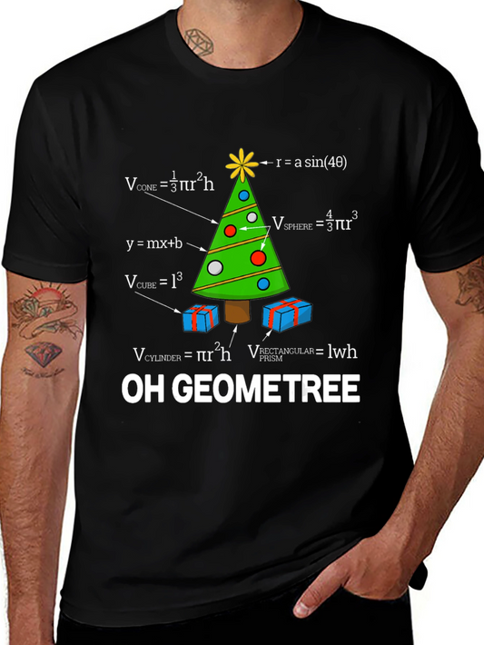 Camiseta Hombre Árbol de Navidad Geométrico