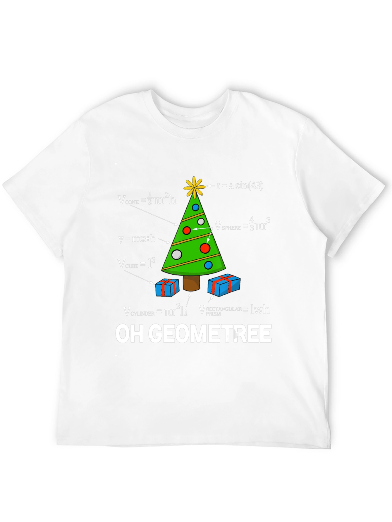 Camiseta Hombre Árbol de Navidad Geométrico