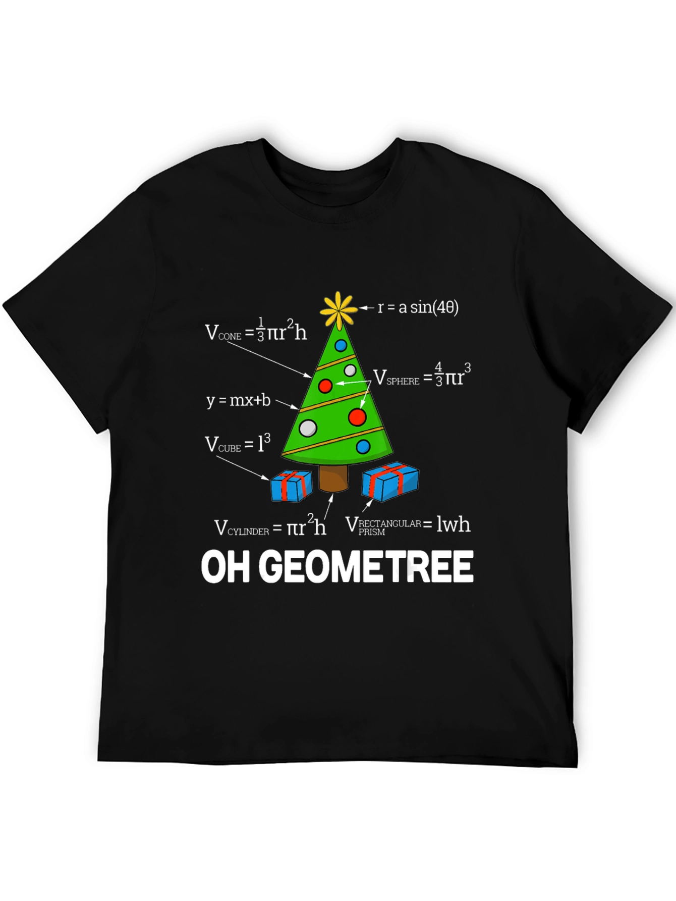 Camiseta Hombre Árbol de Navidad Geométrico