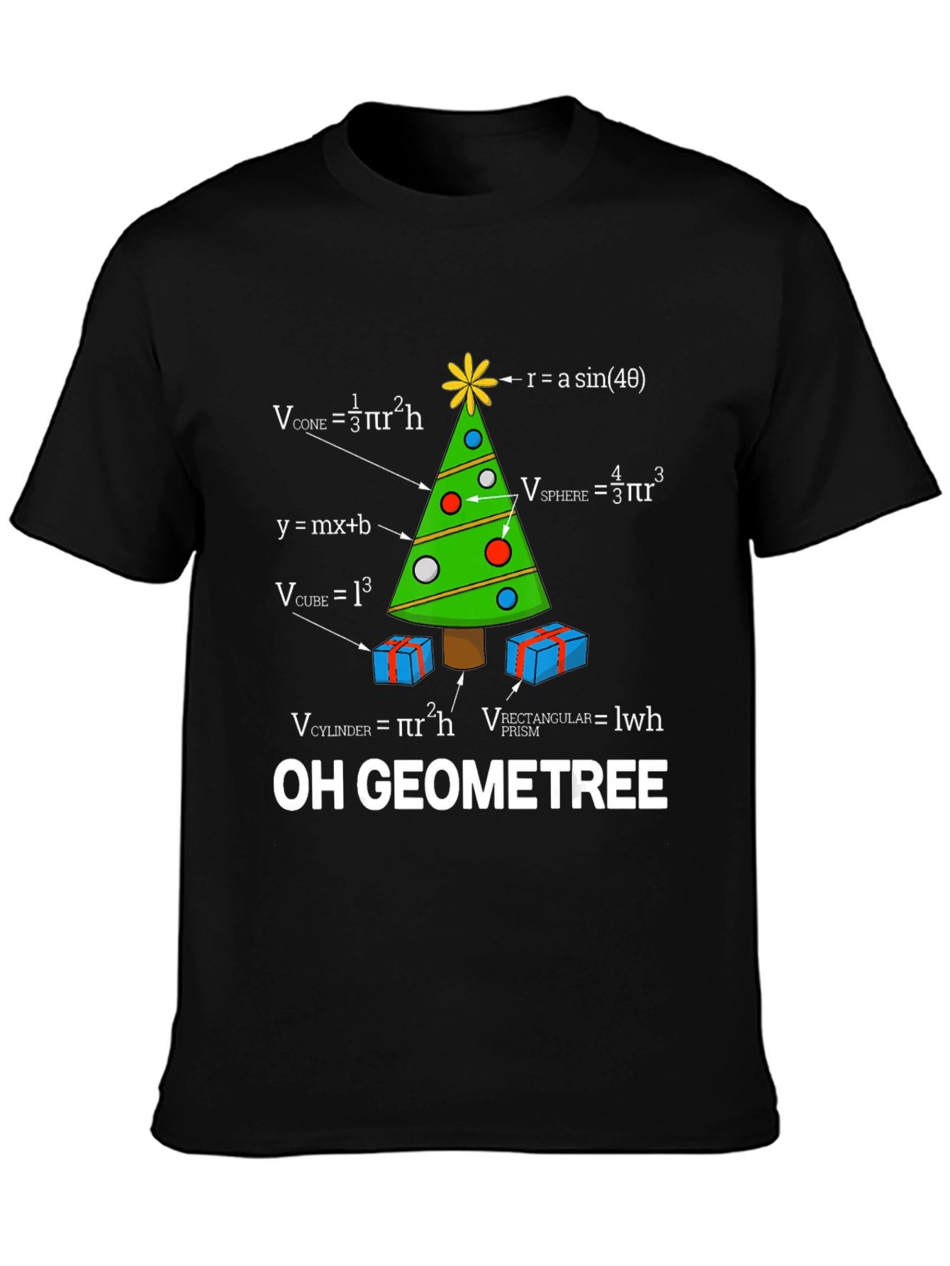Camiseta Hombre Árbol de Navidad Geométrico