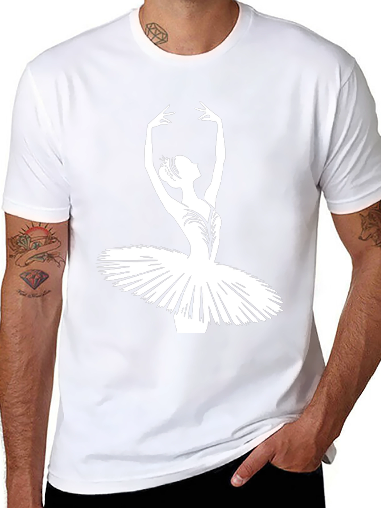 Camiseta Negra con Bailarina Clásica
