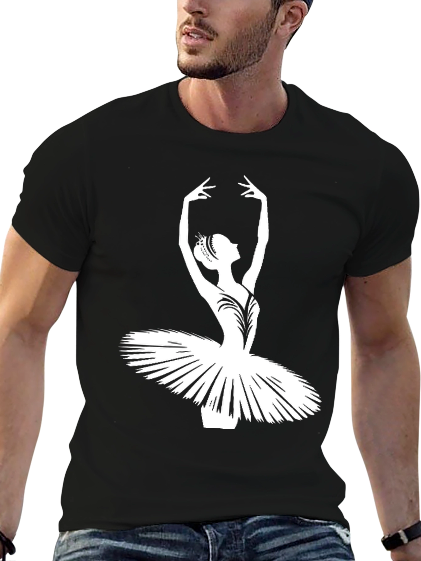 Camiseta Negra con Bailarina Clásica