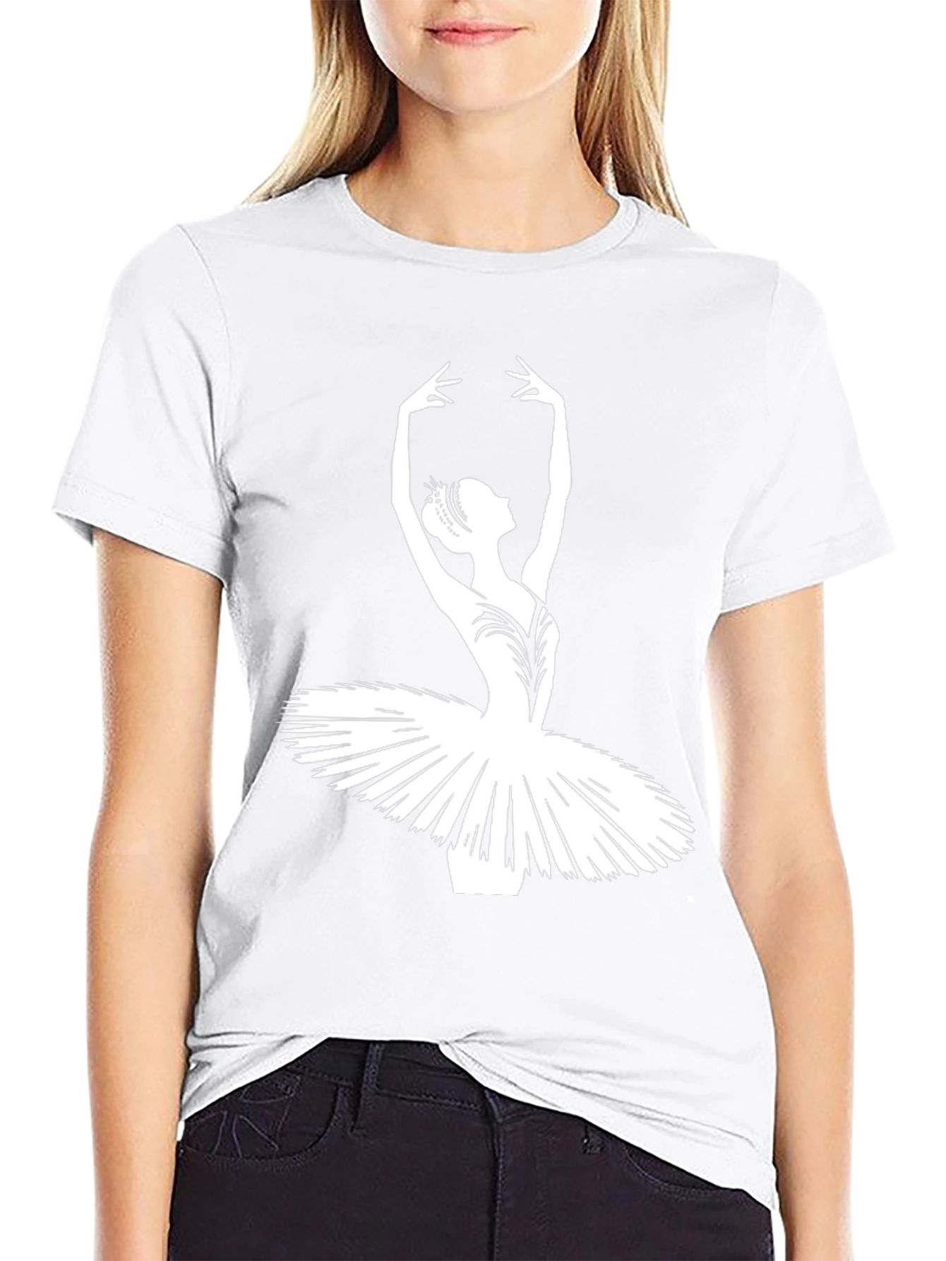 Camiseta Negra con Bailarina Clásica
