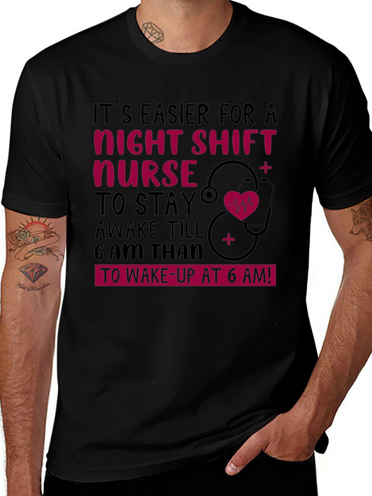 Camiseta Humorística para Enfermeras de Turno Nocturno