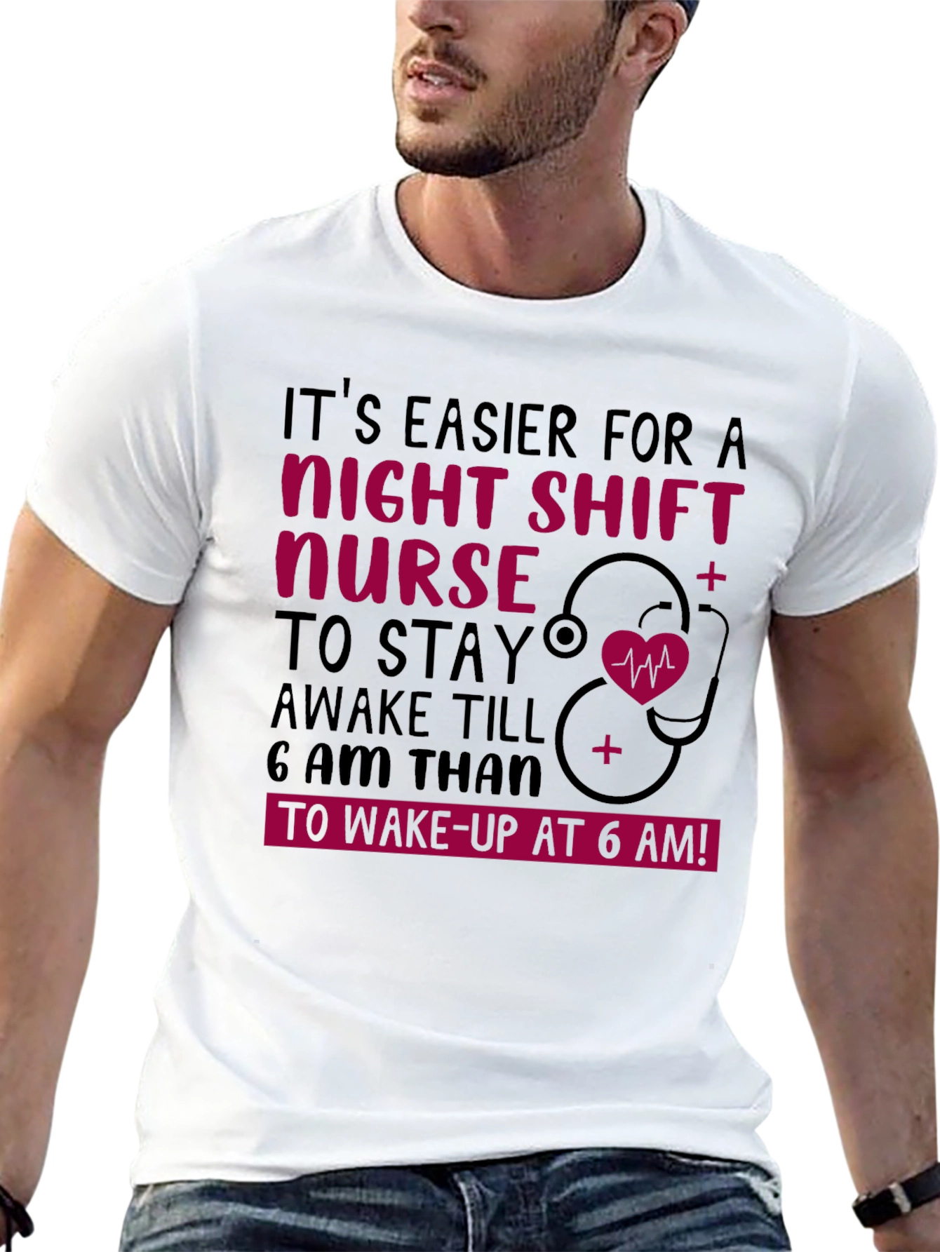 Camiseta Humorística para Enfermeras de Turno Nocturno