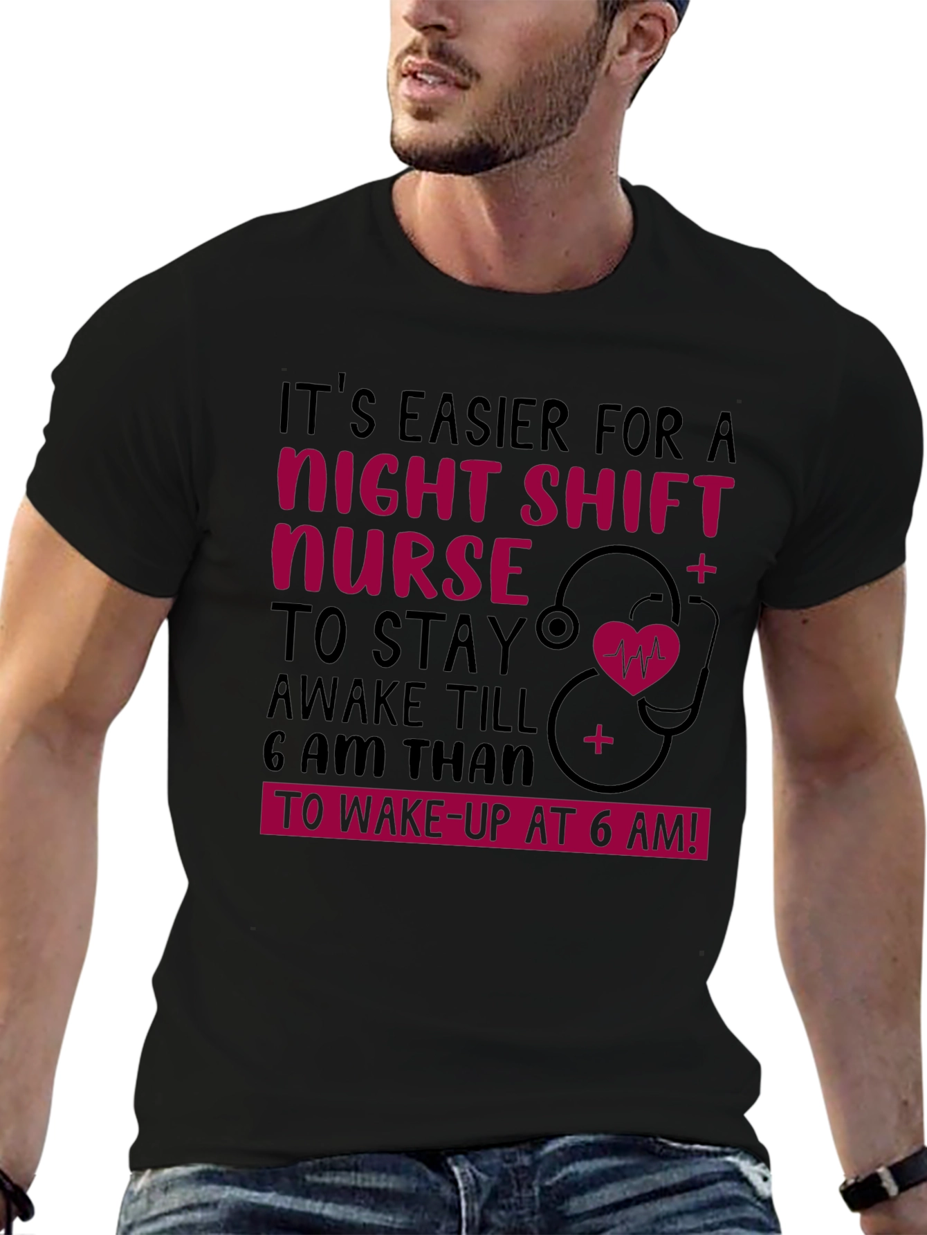 Camiseta Humorística para Enfermeras de Turno Nocturno
