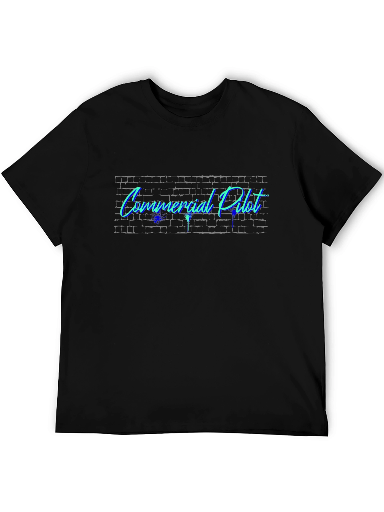Camiseta Negra Commercial Pilot Estilo Graffiti