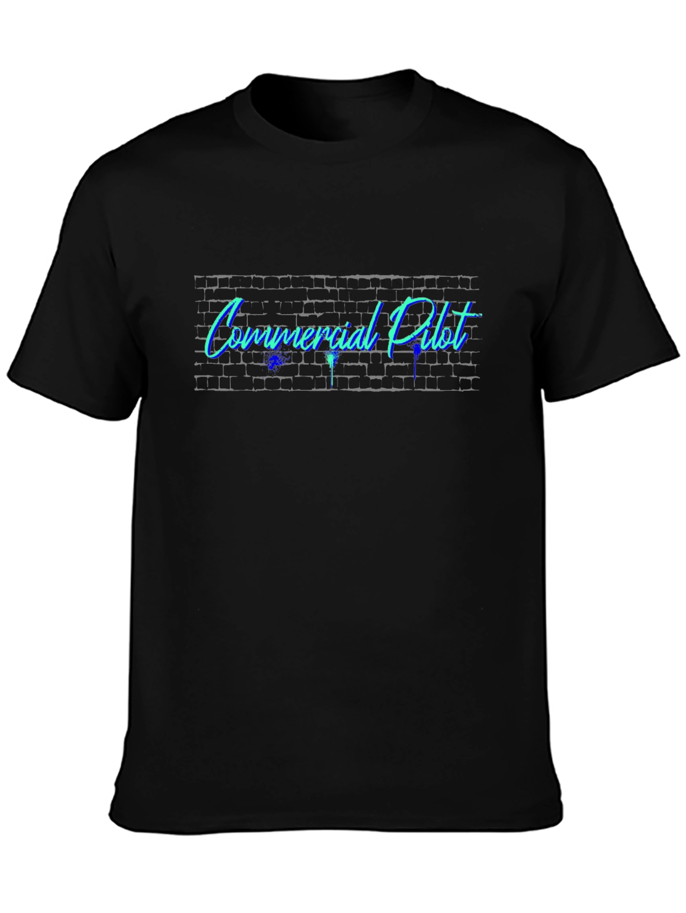 Camiseta Negra Commercial Pilot Estilo Graffiti