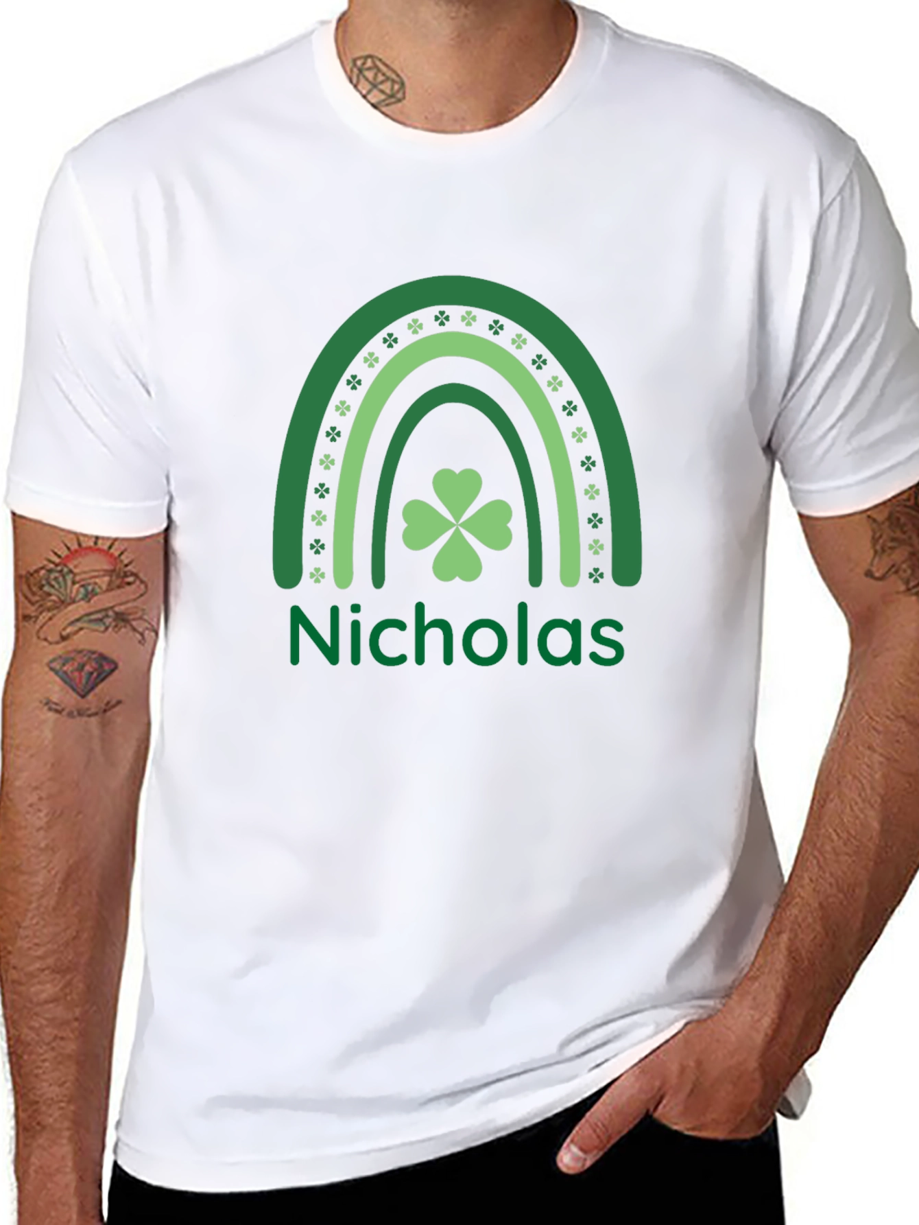 Camiseta negra personalizada San Patricio Nicholas